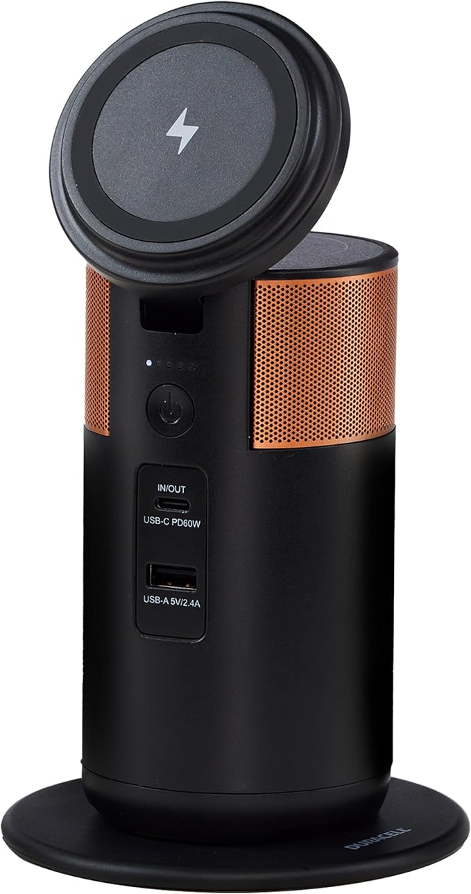 Duracell M100 Portable Charging Hub – 92W Charger for Laptops & Tablets, Wireless Charging for Cell Phones & Earbuds – Light & Compact Power Bank Station w/ USB-C & USB-A Ports, Charging Dock