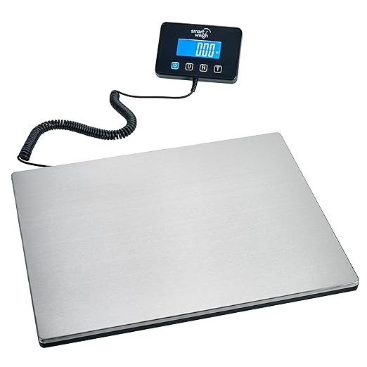 Smart Weigh 440lbs x 2 oz. Pro Digital Shipping and Postal Scale USB-C or Battery Power with Wide Stainless Steel Large Platform, UPS USPS Post Office Postal Scale and Luggage Scale
