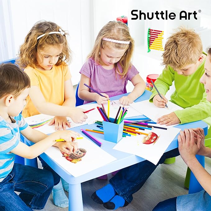 Shuttle Art Colored Pencils Bulk, 408 Pack Coloring Pencil Set Plus 20 Sharpeners, 12 Assorted Colors, Classroom Pack School Supplies
