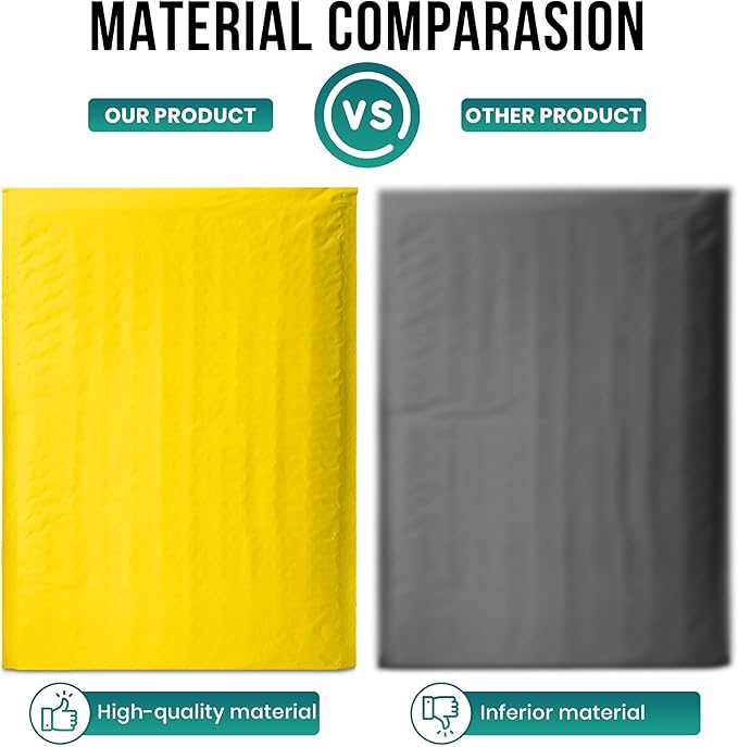 Levex - #2 8.5" x 12" [5 Pack] Yellow Poly Bubble Mailers, Padded Envelope Mailers, Packing Envelope & Mailing Bags for Shipping