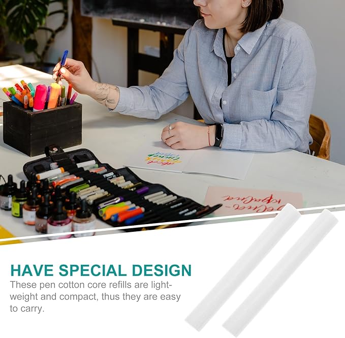 EXCEART 200 Pcs Marker Cotton Core Markers Marker Diy Refills Marking Pen Refill Multifunctional Paint Pen Refills Universal Paint Pen Refills White Pvc Eyeliner Student Filling