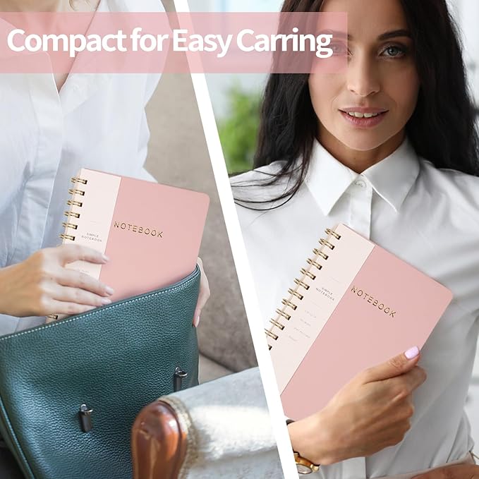 Lined Spiral Notebook College Ruled A5 Journal Book for Note Taking, 160 Pages Writing Journal for Office and Home School Supplies 5.75x8.125 inch - Green Blue Black