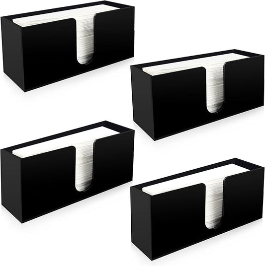 Paper Towel Holder for Countertop,Black Acrylic Napkin Dispenser-Multifold/C-Fold/Z-Fold Trifold Paper Towel Dispenser for Bathroom Kitchen Restaurant Toilet - Durable 5mm Thick(4)