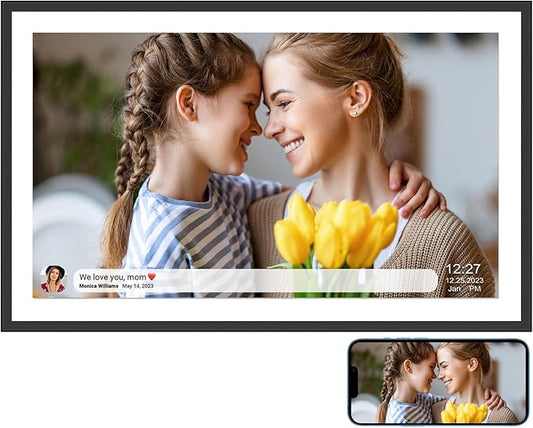 SSAWIFIFRAME Digital Picture Frame,32GB FHD IPS Touch Screen,Large 15.6 inch WiFi Smart Photo Frame,Share Photos/Videos Instantly via Free APP,Suitable for Birthdays and Christmas