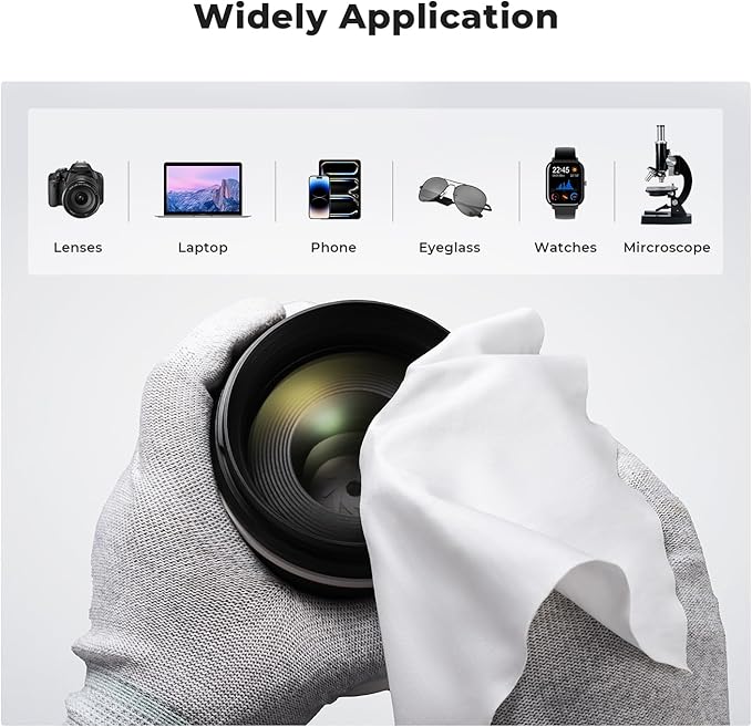 K&F Concept 20 Pack Microfiber Cleaning Cloths, 6x6in Glasses Cleaning Cloths, Premium Camera Lens Cloth for Photography, Glasses, Screens & More
