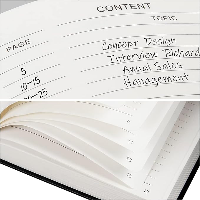 KaiRuiYing Lined Journal Notebook with Pen Holder, 320 Pages, 7.6'' × 10.3'' Large Size B5-100 GSM Thick Paper, for Writing, Work, Office, Leather Hardcover