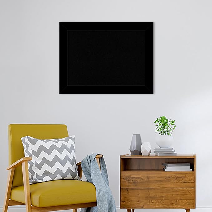 Amanti Art Black Cork Board for Wall, 25x33 Vision Board with Black Wood Frame, Medium Corkboard Office Decor for Home Organization, Casual Corkboard Pinboard to Display Items for Home Organization