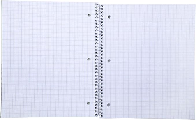 Mintra Office Durable Spiral Notebooks, 1 Subject, (Purple, 4x4 Graph 1pk), 100 Sheets, Poly Pocket, Moisture Resistant Cover, School, Office, Business, Professional