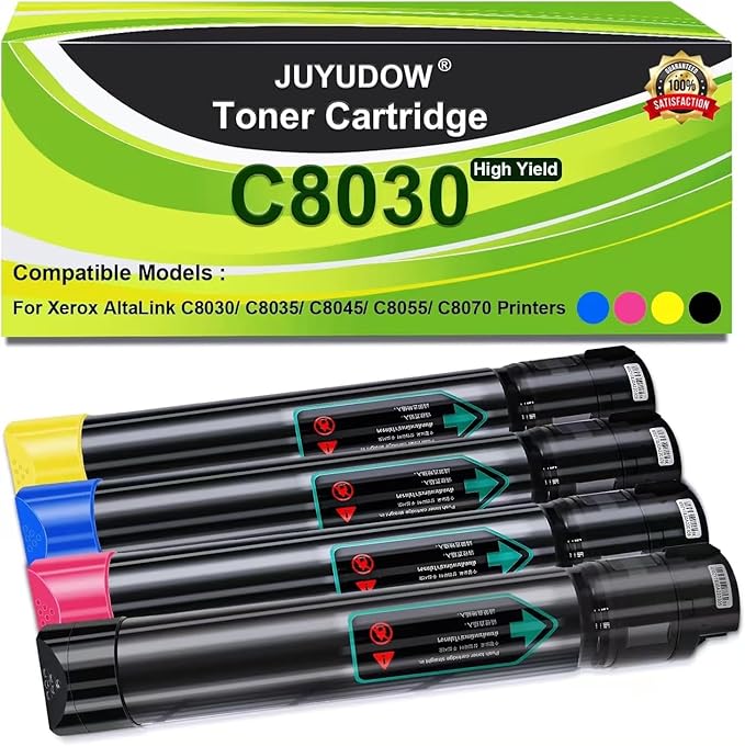 C8030 Toner for Altalink C8035 Toner Cartridge C8045 Toner Replacement for Xerox AltaLink C8030 C8035 C8045 C8055 C8070 Toner Compatible 006R01697 006R01698 006R01699 006R01700 Toner Cartridge