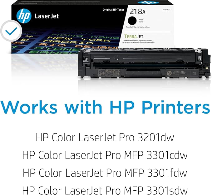 HP 218A Black Toner Cartridge | Works with Color Laserjet Pro 3201, MFP 3301 Series | W2180A