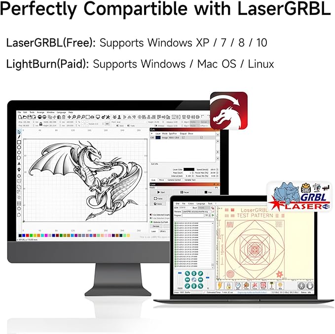 LASER TREE 80W Laser Engraver, 10000mW(10W) Laser Output Laser Engraving Cutter with Air Assist Pump & Magnetic Pad Kit, Built-in FAC, Eye Protection Laser Engraver for Wood Acrylic, Leather, Class 4