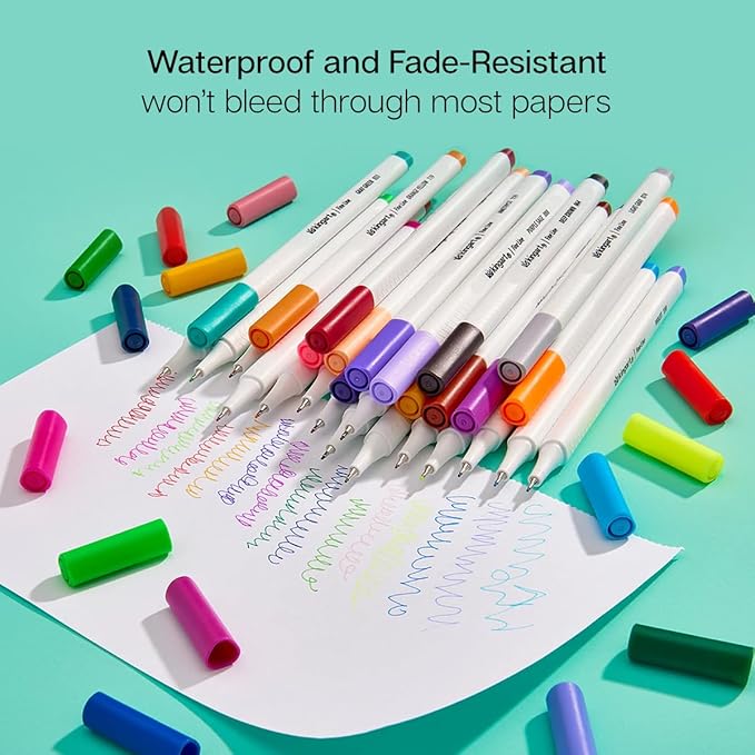 KINGART 418-48 FINE LINE PEN Marker Set, 48 Unique Colors, Size 04 mm Tip, Set of 48