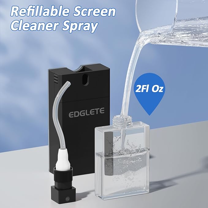 Computer Screen Cleaner Spray and Wipe, Streak-Free Car Screen Cleaner, Portable Laptop Cleaning Kit for Phone Touchscreen Monitor PC MacBook iPad TV Electronic, Refillable 2oz Spray Microfiber Cloth