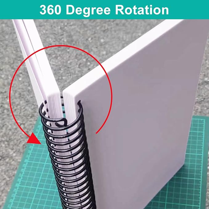 Plastic Spiral Binding Coils 100 Pack, Coil Binding 8mm(5/16") 40 Sheet Capacity, 4:1 Pitch Black Binding Spirals for Students and Coworker