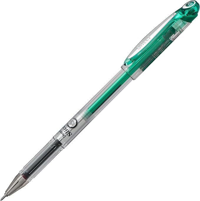 Pentel Arts Slicci 0.25 mm Extra Fine Gel Pen, Green Ink, 1 Pack (BG202BPD)