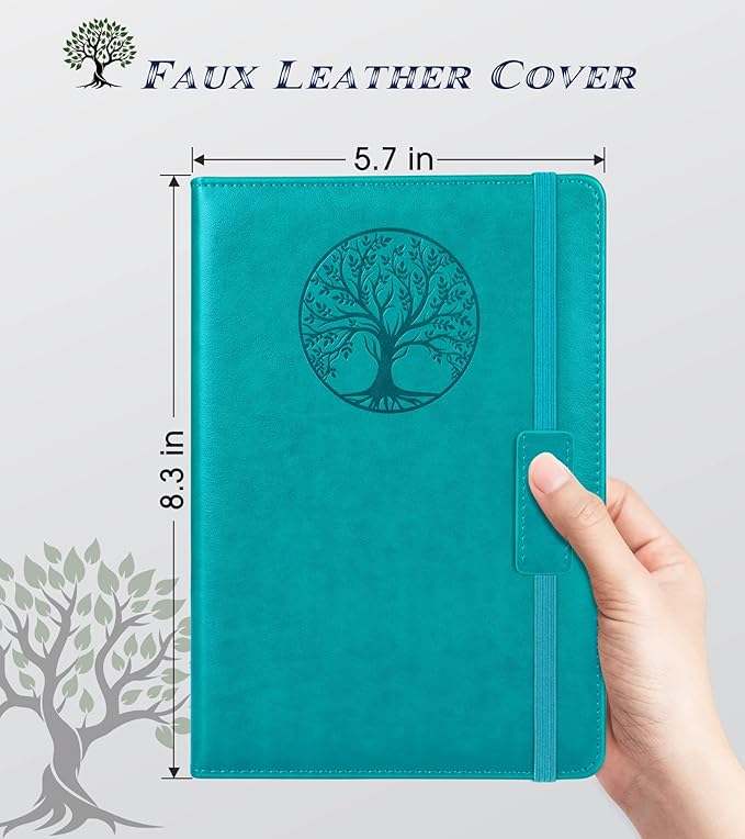 Lined Journal Notebook for Women Men,256 Pages A5 Hardcover Leather Journals for Writing,Travel,Business,Work & School,College Ruled Notebooks for Note Taking,Diary Notepad 5.7"×8.3" (blue)