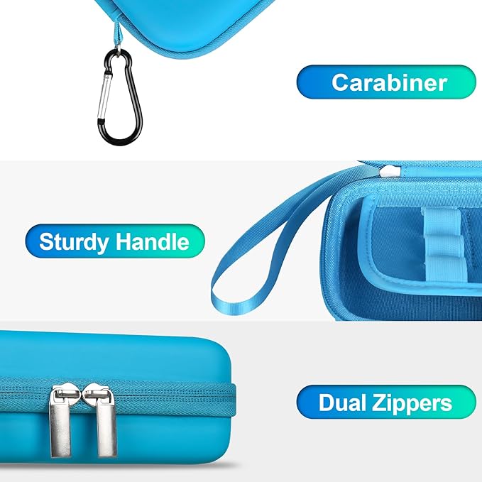 BOVKE Calculator Case for Texas Instruments TI-Nspire CX II CAS/CX II/CX CAS/CX Color Graphing Calculator and More - Extra Mesh Pocket for USB Cables and Other Accessories, Blue