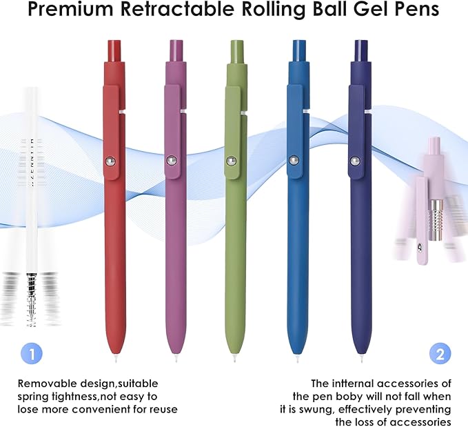 Gel Pens, 10pcs 0.5mm Gel Pens Cute Black Ink Fine Point Pens With Smooth Writing, Quick Dry Pens For Journaling,Teacher Work Desk Accessories Office School Supplies for Men Women Student