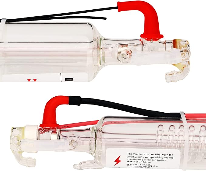 LD-Teemm CO2 Laser Tube, 50W CO2 Laser Tube with Coating 50 watt Length 800mm Dia. 50mm, Wire Pre-connected for CO2 Laser Cutter Laser Engraving Cutting Machine