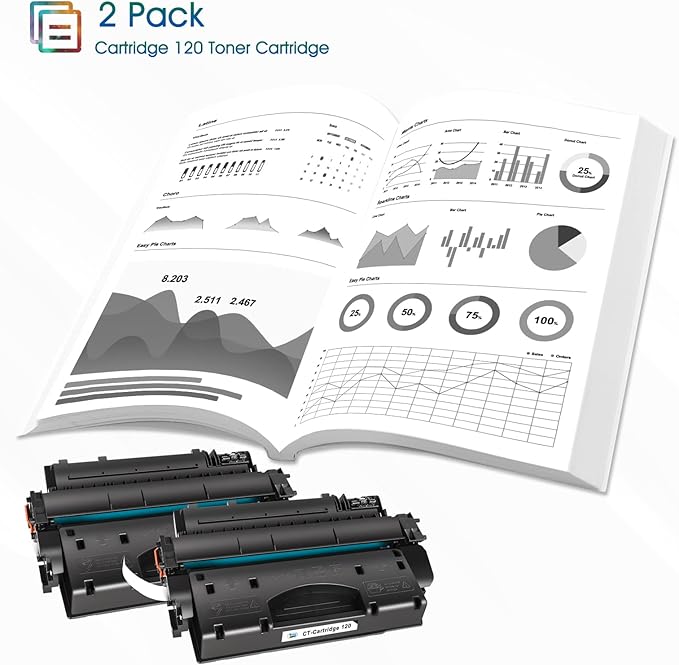 Cool Toner Compatible Toner Cartridges Replacement for Canon 120 cartridges 120 CRG-120 for Canon imageCLASS D1120 D1550 D1150 D1320 D1350 D1520 D1100 D1370 D1180 D1170 MF6680DN MF417dw Black 2-Pack
