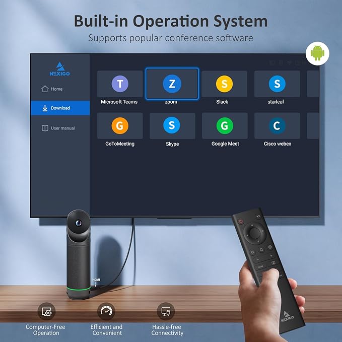 NexiGo Meeting 360 Ultra (Gen 3), Enhanced All-in-One Conference Camera System, Multi-Camera Setup, 8K Capture, AI-Powered Framing and Auto Tracking, for Medium to Large Meeting Rooms