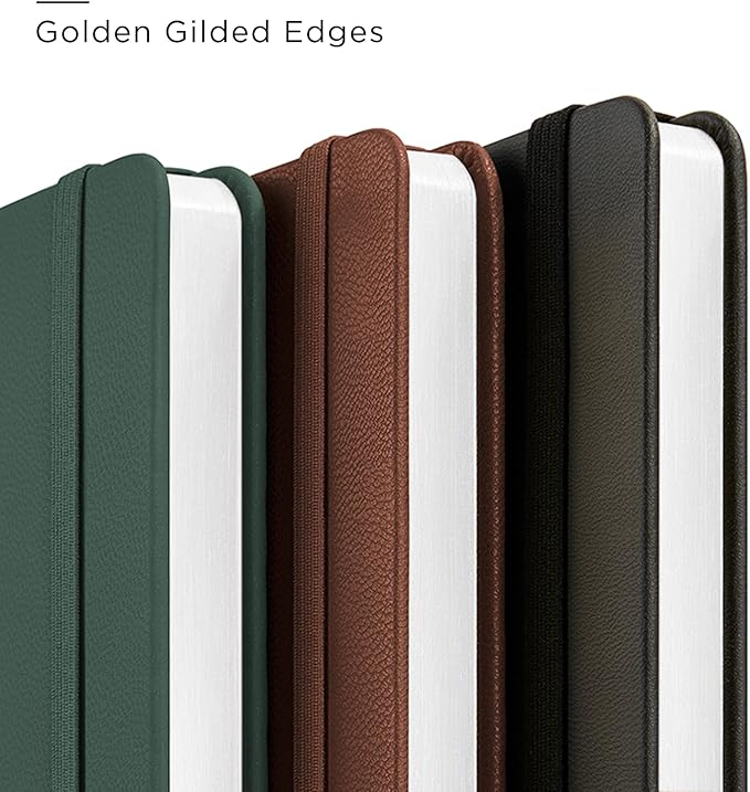 A5 Lined Leather Journal and Pen Set, Hardcover Notebook with Pen, 160 Pages 100gsm Thick Ruled Paper for Men Women, for Work, Business, School or Home Writing, 5.7'' x 8'', Gift Box Included(Green)