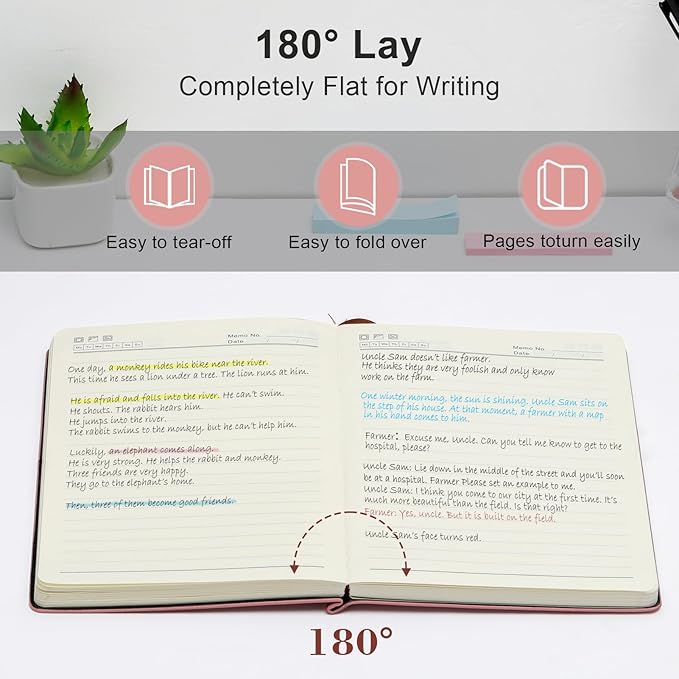 Aesthetic Lined Journal Notebook for Women,300 Pages Softcover Leather Lined Journal Notebook,300 Pages Daily Journal, College Ruled Notebook for Work School, Note Taking 5.75'' X 8.38'' Pink