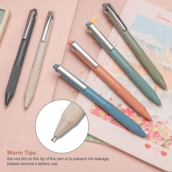 Linbsunne Gel Pens Black Ink Pens for Office 0.5mm Fine Point Pens Smooth Writing Retractable Work Pen (Metal clip-12 pcs)