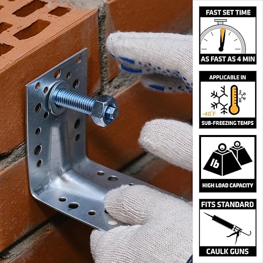 SIKA AnchorFix-2 Super Strength Anchoring Adhesive - Two-Component System for Threaded Rods in Concrete, 10.1 fl. oz - Fast Curing, Solvent-Free, High Load Capacity