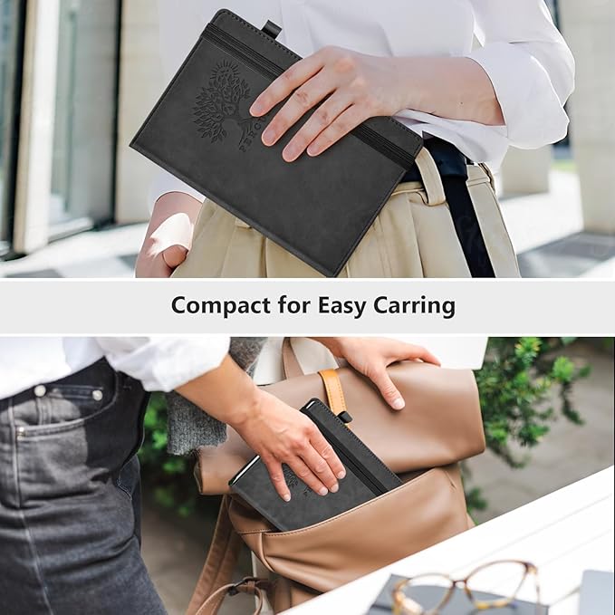 PERCUN Lined Journal Notebook for Men & Women, 160 Pages College Ruled Journal for Writing, A5 Hardcover Leather Notebooks for Work, School, Business, Travel, Daily Diary 5.9" x 8.5" - Navy