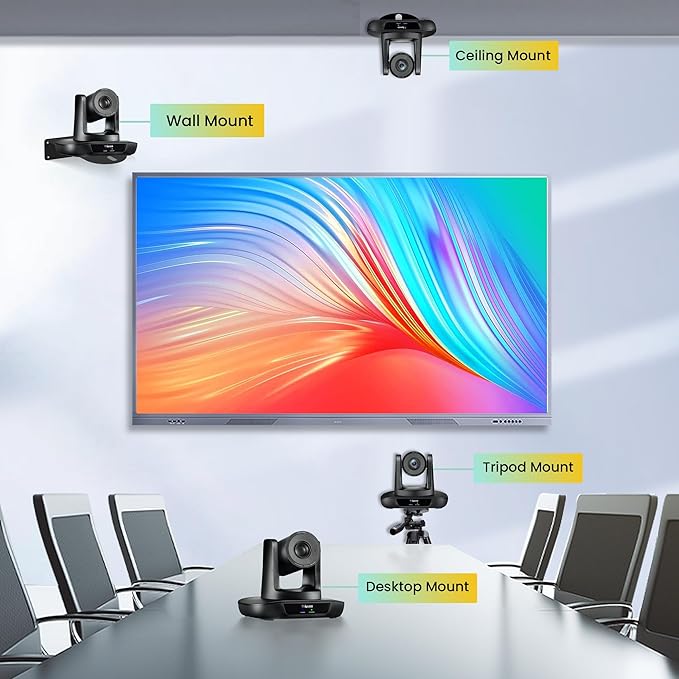 PTZ Camera 20X Optical Zoom Conference Room USB3.0 HDMI 1080P 60FPS Wide Angle for Video Conference Meeting Church Live Streaming Education Works with Zoom Webex OBS YouTube