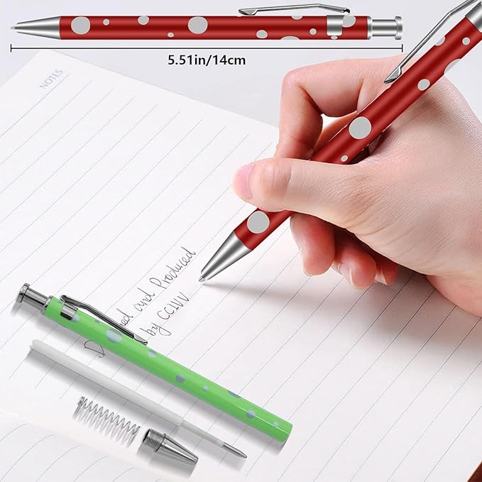 Retractable Ballpoint Pens, Assorted Colors, Men Women Retractable Pens,1.0 mm Black Ink (12)