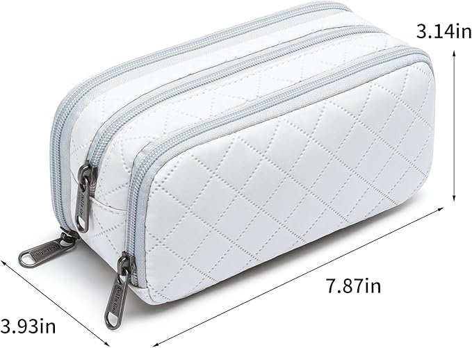 Della Gao Small Pencil Case Large Capacity Pencil Pouch Marker Pen Bag Coin Pouch Office Stationery Organizer (Beige-03RH)