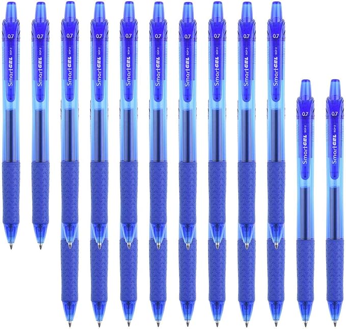 ChicRosa 40 Pack Blue Gel Pens, Retractable Medium Point Gel Ink Pens Smooth Writing for School Office Home, Comfort Grip(20 Pens with 20 Refills) (Blue) (Blue)