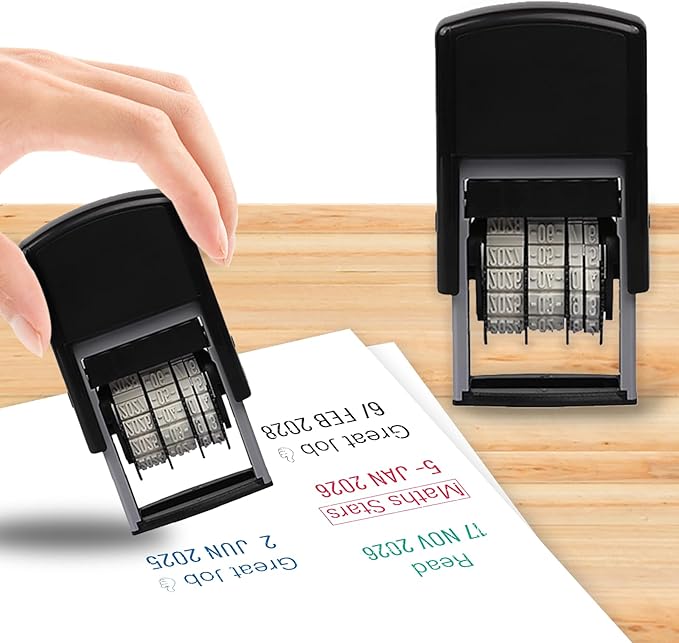 Custom Date Stamp Personalized Signature Logo Stamp with Date Self Inking Signature DD MMM YYYY Stamper for Business 1 Line Name Text with Date Choose from Multi Fonts & Colors