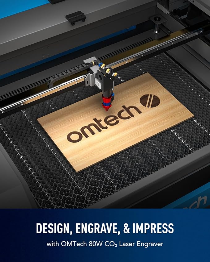 OMTech 90W CO2 Laser Engraver with LightBurn, 20x28 Inch Laser Engraving Cutting Machine with Autofocus Autolift 4 Way Pass Air Assist Water Pump, Commercial Laser Cutter for Wood Glass Acrylic More