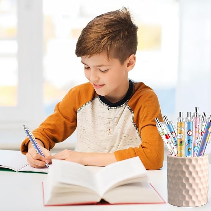 30 PCS Back to School Pens Welcome Back to School Ballpoint Pens First Day of School Party Favors with 1mm Black Ink Replaceable Ballpoint Pen Refill for Classroom Rewards