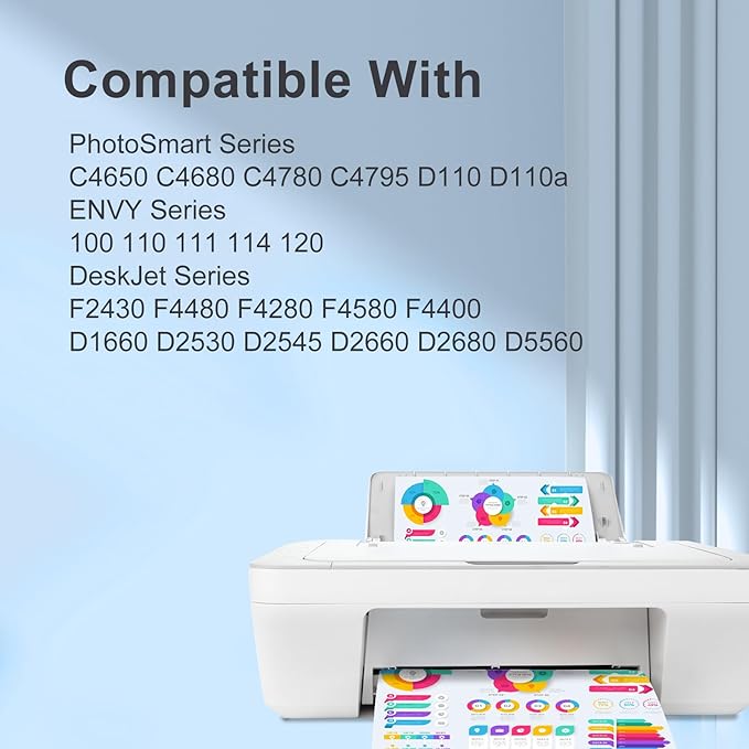 TEINO 60XL 60 Black Ink Cartridge Remanufactured Ink Cartridge Replacement for HP Ink 60 60XL for HP PhotoSmart C4680 C4780 C4795 C4640 D110 DeskJet F4480 F4440 F2430 F4280 Envy 100 110 120 (2 Black)