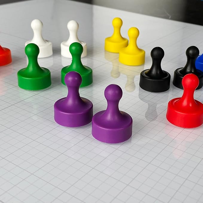 GLASSBOARD STUDIO Powerful Neodymium Magnets, Pawn-Shaped - Strong Fridge/Refrigerator and Whiteboard Magnet, Ideal for Office, Kitchen, Crafts - Rare Earth, Heavy Duty (2, Yellow)