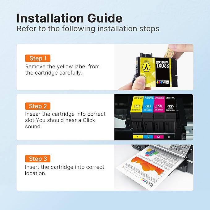 E-Z Ink Remanufactured Ink Cartridge Replacement for Epson 220 XL 220XL T220XL to use with WF-2760 WF-2750 WF-2630 WF-2650 WF-2660 XP-320 XP-420 XP-424(4 Black, 2 Cyan, 2 Magenta, 2 Yellow) 10Pack