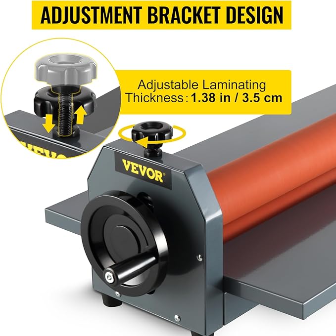 VEVOR 29.5 Inch Cold Laminator Machine 10mm Manual Vinyl Photo Film Cold laminator Hand Crank Pressure Cold Roll laminator(29.5 Inch)
