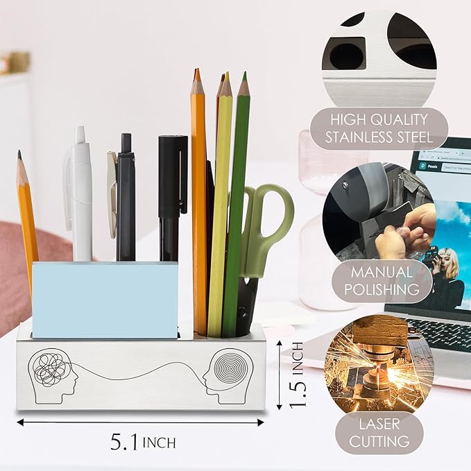 Therapist Office Decor, Therapy Mental Health Gifts Funny Desk Decor Pen Pencil Holders WCC39