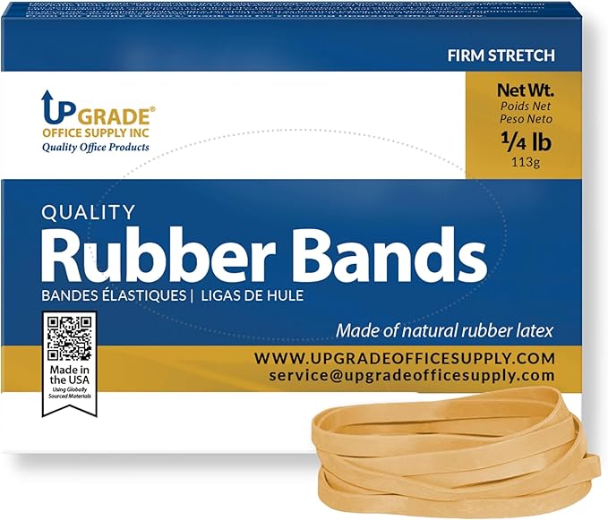 Upgrade Office Supply UPG22964CS Rubber Bands, Size 64 (3-1/2 x 1/4), 3200 Bands, 1/4 lb 40-Box Case, USA