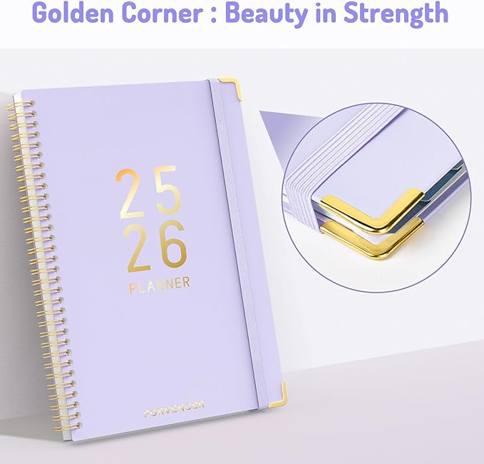 Jul 2025 - Dec 2026 Planner, Forvencer Academic Planner 2025-2026, 18 Month Daily Planner, 8.5" x 11", Weekly & Monthly Agenda Book, Hardcover Calendar Book, School Supplies for Student Teacher, Black