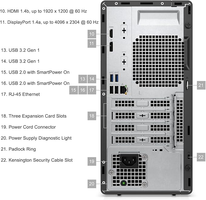 Dell OptiPlex Desktop Computer, 7020 Tower Dekstop PC, 12th Gen Intel 4-Core Processor (Beats Core i7-9700), 16GB DDR5 RAM, 1TB PCIe SSD, DVDRW, WiFi Adapter, RJ-45, Keyboard & Mouse, Windows 11 Pro
