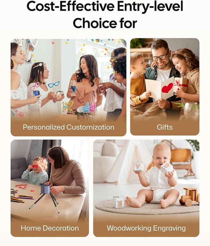 LaserPecker LP1 Pro Laser Engraver for Beginners, Mini Portable Laser Engraving Machine for Wood/Leather/Felt, 190g Lightweight, 10,000+ Hour Lifespan, Laser Safety Glasses Included, Basic Set