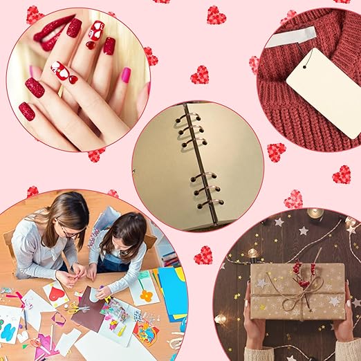 Jucoan 5 Pack Single Hole Punch Metal Handheld Small Hole Puncher with Soft Grip, Star Heart Circle Shape Paper Puncher for DIY Craft Tags Greeting Cards Scrapbook, 1/4, 1/8, 1/16 Inch Hole Punch