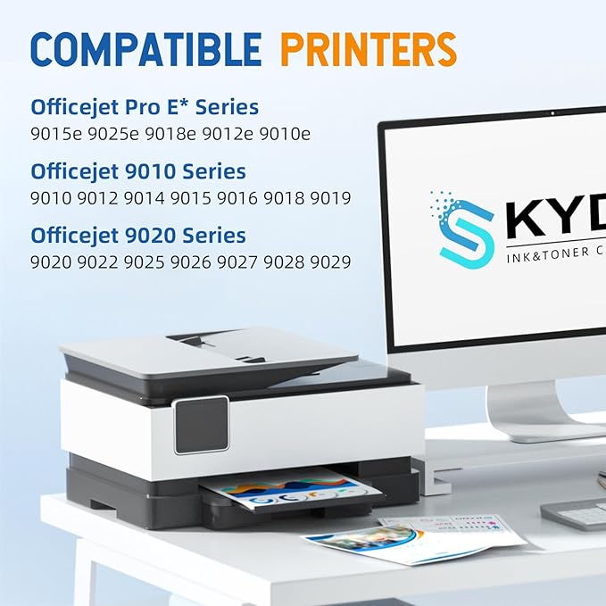 962XL Ink Cartridge Combo Pack Compatible for 962 Ink Cartridges Work with Officejet Pro 9015e 9015 9010 9018e 9025e 9012e 9018 9025 9020 9012 Printers 4 Pack (Black Cyan Magenta Yellow)