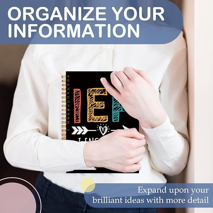 SNNDER IEP Special Education Teacher Gifts Notebook Journal, IEP Teacher Must Haves, IEP I Encourage Progress Hardcover Spiral Notebooks 5.5x8.3 Inch