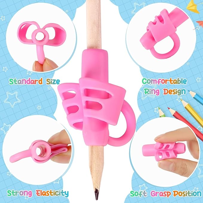 SANNIX 8 Pack Pencil Kids Grips for Kids Handwriting, Pencil Holder Grip Posture Correction Training Pen Writing Aid Tool for Kid Preschools PKidsosture Correction Training Elementary Teaching Tools